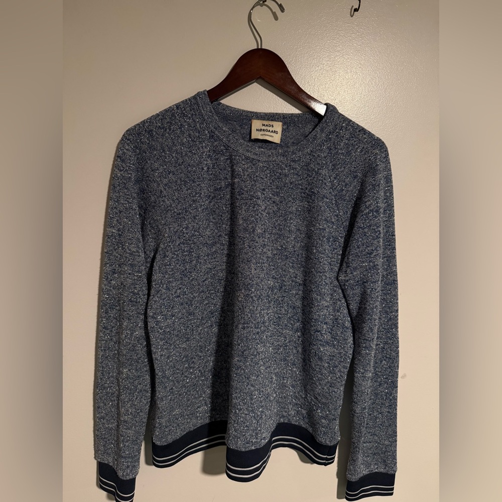 Mads Norgaard Heathered Navy Sparkle Crewneck Sweater - excellent condition!